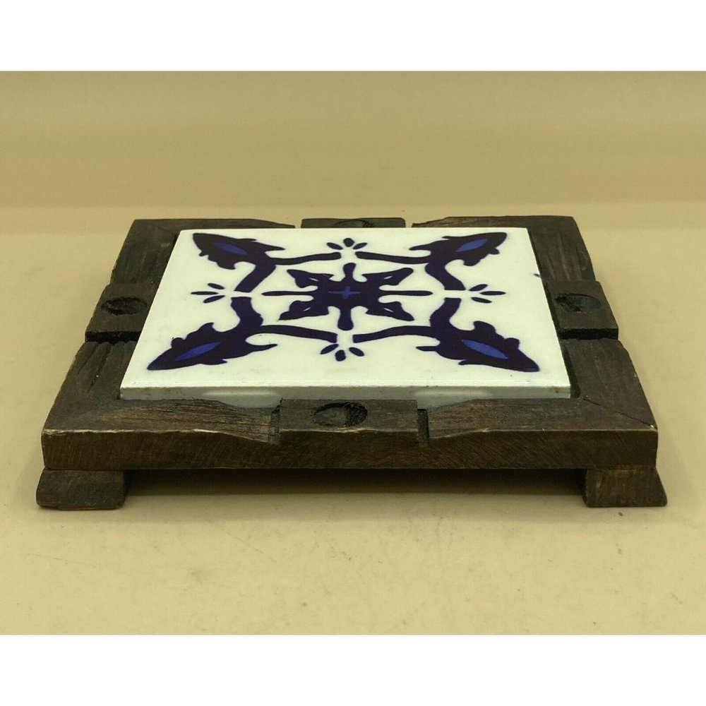 Trivet Tile Colonial Made In Spain Blue White De Esta Region Aislante Para Mesa - Picture 7 of 9